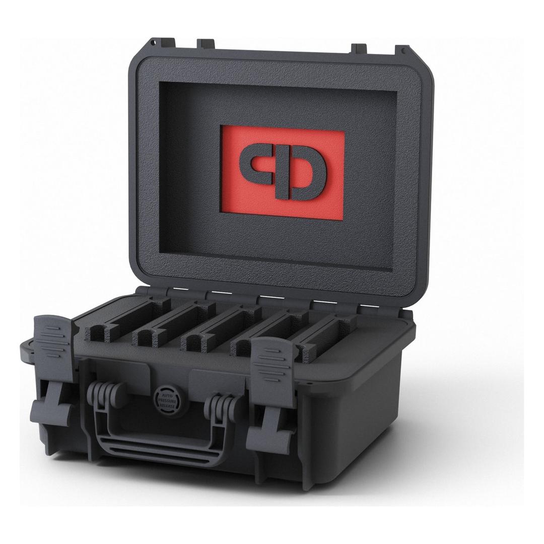Valise de stockage IP67 pour 5 supports LTO ou HDD 3,5 pouces USC Small PRODEVICE - Valise de stockage PRODEVICE USC Small ouverte, mousse de séparation pour 5 supports