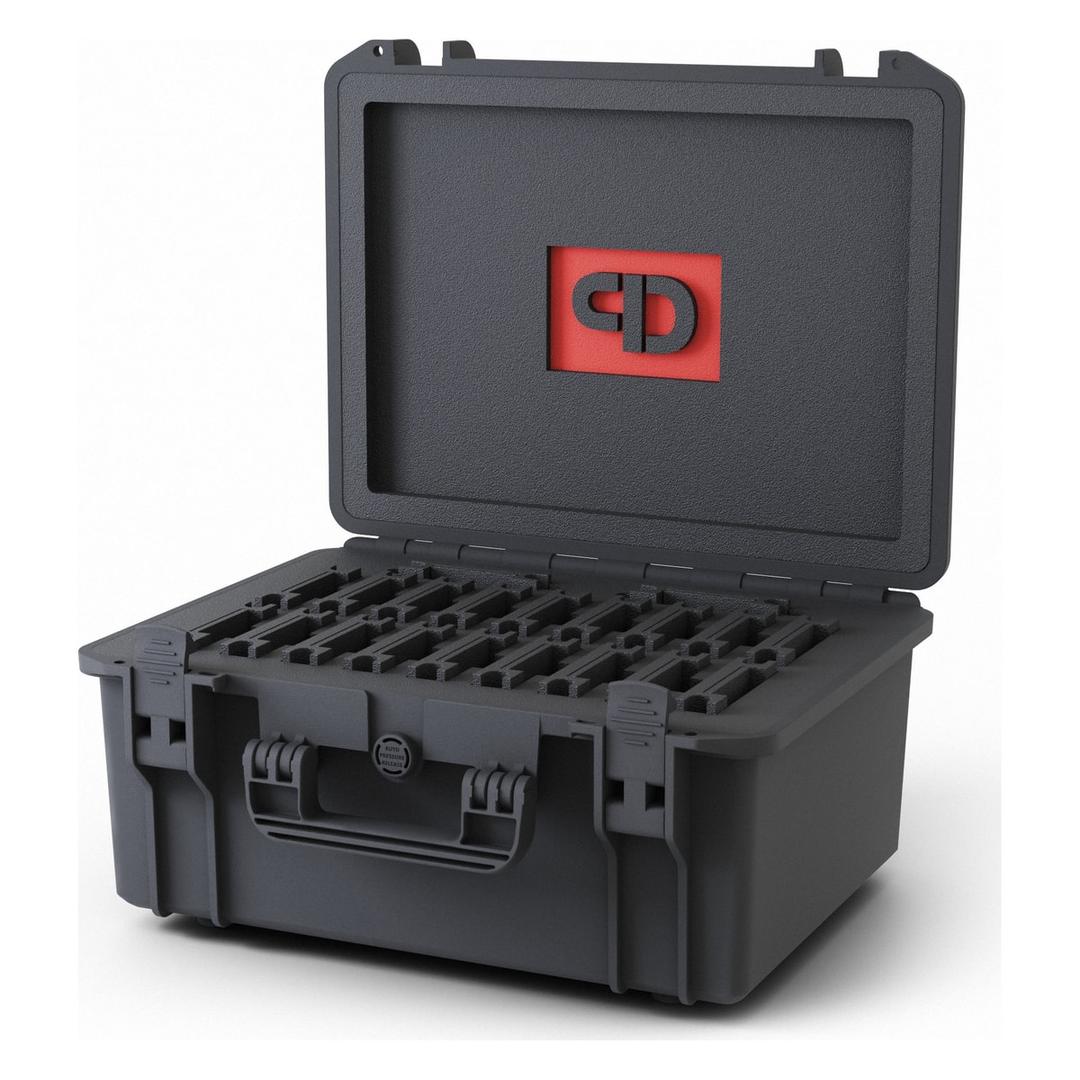 Valise de stockage IP67 pour 20 supports LTO ou HDD 3,5 pouces USC Large PRODEVICE - Valise de stockage PRODEVICE USC Large ouverte, mousse de séparation pour 20 supports