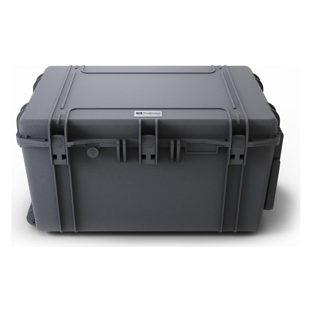 Valise de stockage IP67 pour 60 supports LTO ou HDD 3,5 pouces USC XLarge PRODEVICE - Valise de stockage PRODEVICE USC XLarge fermée, sur roulettes