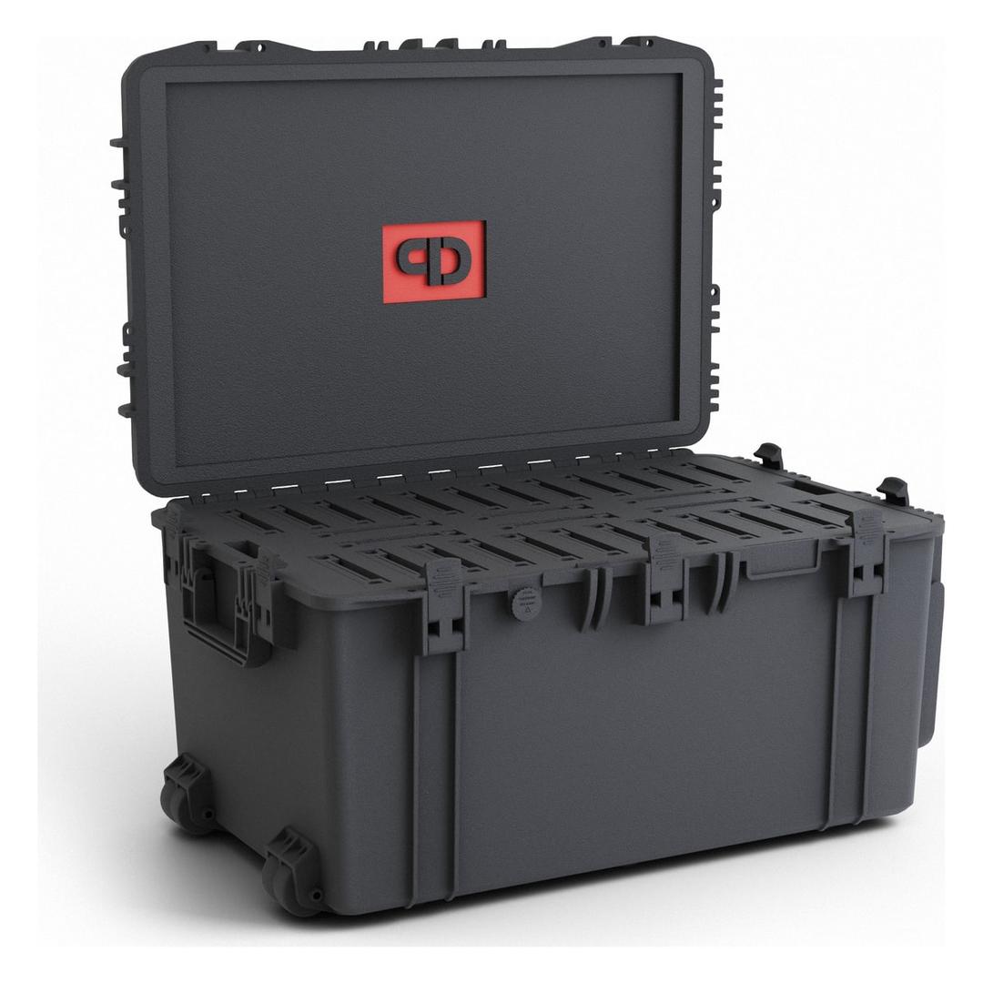 Valise de stockage IP67 pour 60 supports LTO ou HDD 3,5 pouces USC XLarge PRODEVICE - Valise de stockage PRODEVICE USC XLarge ouverte, mousse de séparation pour 60 supports