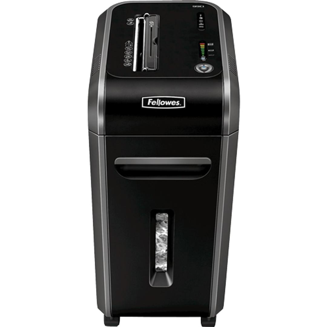 Destructeur de documents confidentiels P4 Coupe croisée Powershred 99Ci 4 x 38 mm FELLOWES - Dessus du destructeur de documents Fellowes Powershred 99Ci, avec la fente d'insertion et le panneau de commande