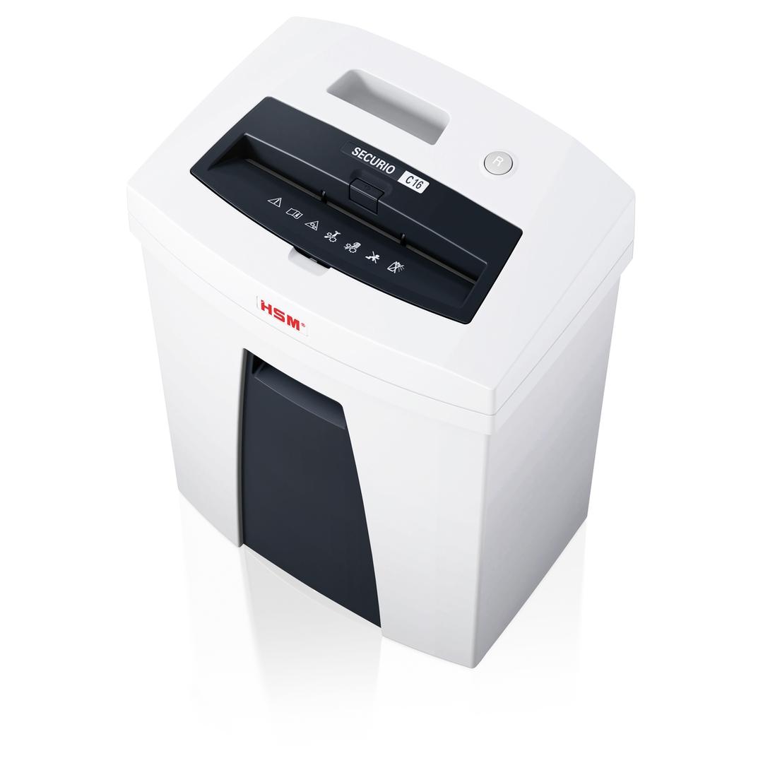 Destructeur de documents P2 Coupe droite C16 Securio 5,8 mm HSM — Vue de dessus