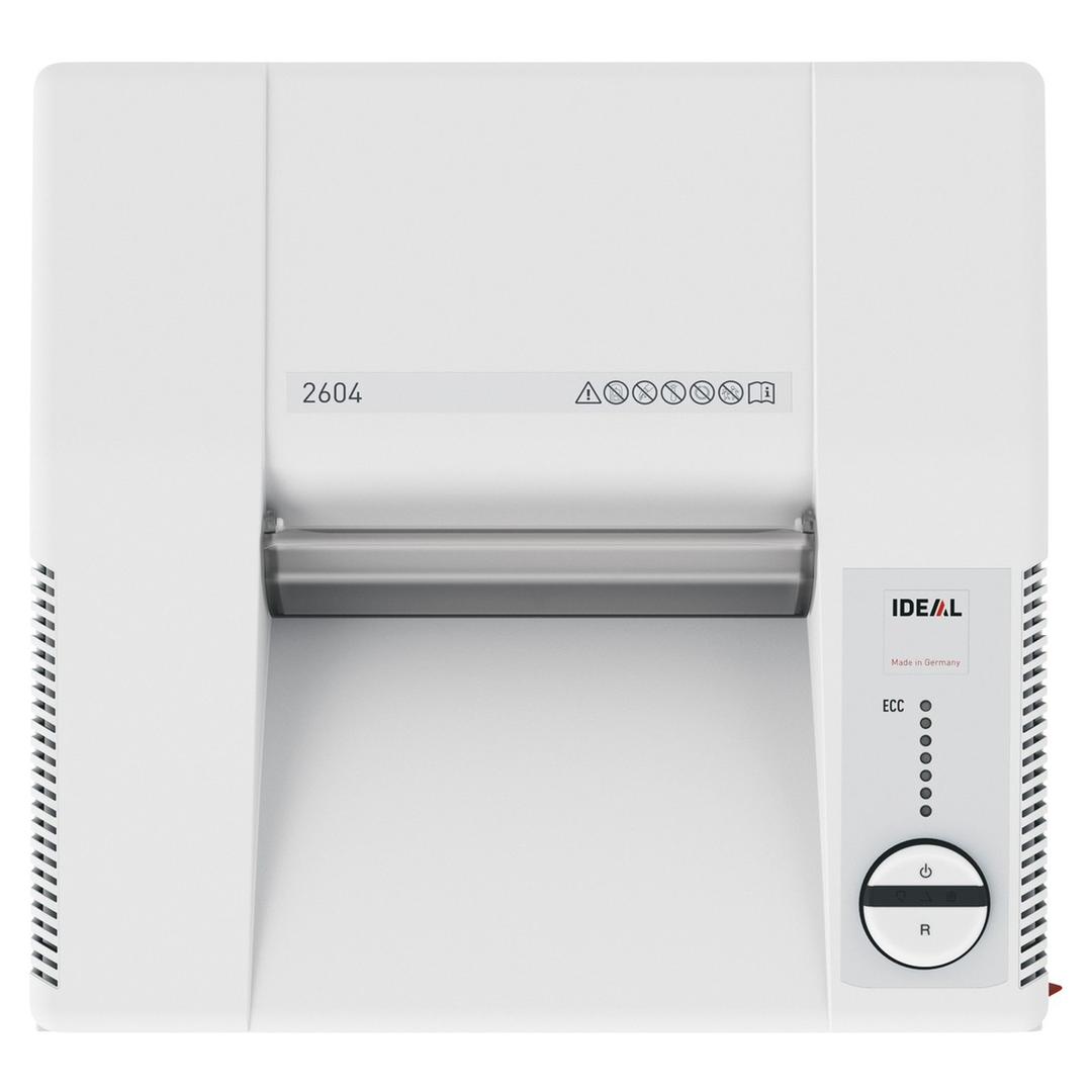 Destructeur de documents très confidentiels P5 Coupe croisée 2604 C/C 2 x 15 mm IDEAL — Vue de dessus