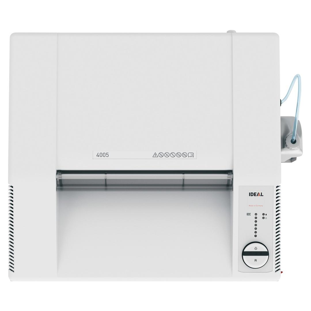 Destructeur de documents très confidentiels P5 Coupe croisée 4005 C/C 2 x 15 mm équipé d'un huileur automatique IDEAL — Vue de dessus