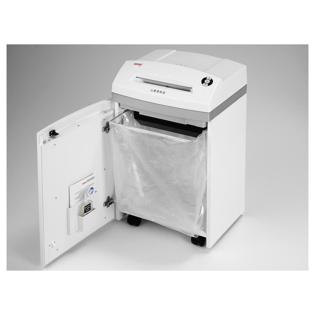 Destructeur de documents P2 Coupe droite 45 SC2 PRO 3,8 mm INTIMUS — Collecteur ouvert vide