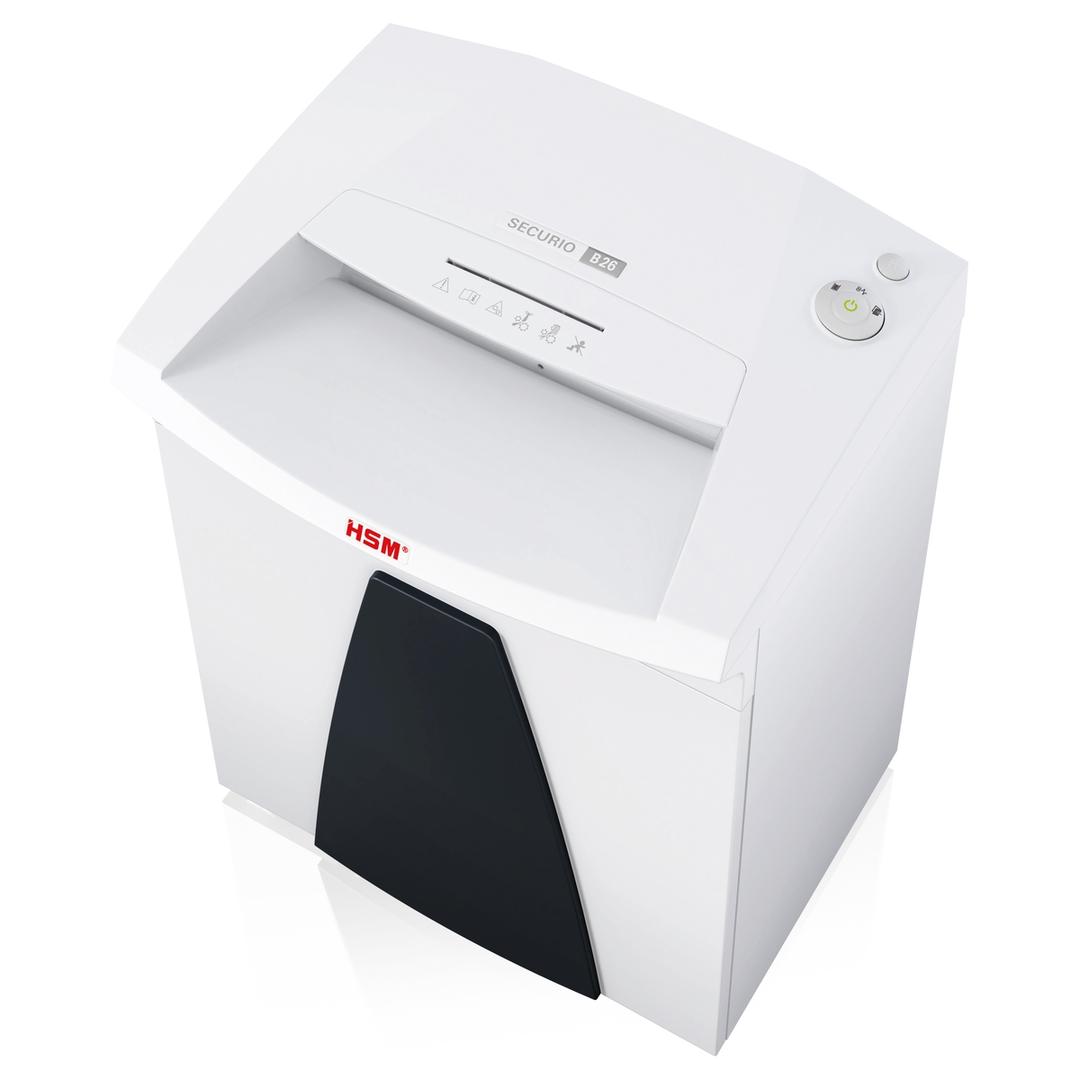 Destructeur de documents confidentiels P4 Coupe croisée B26 Securio 4,5 x 30 mm HSM — Vue de dessus