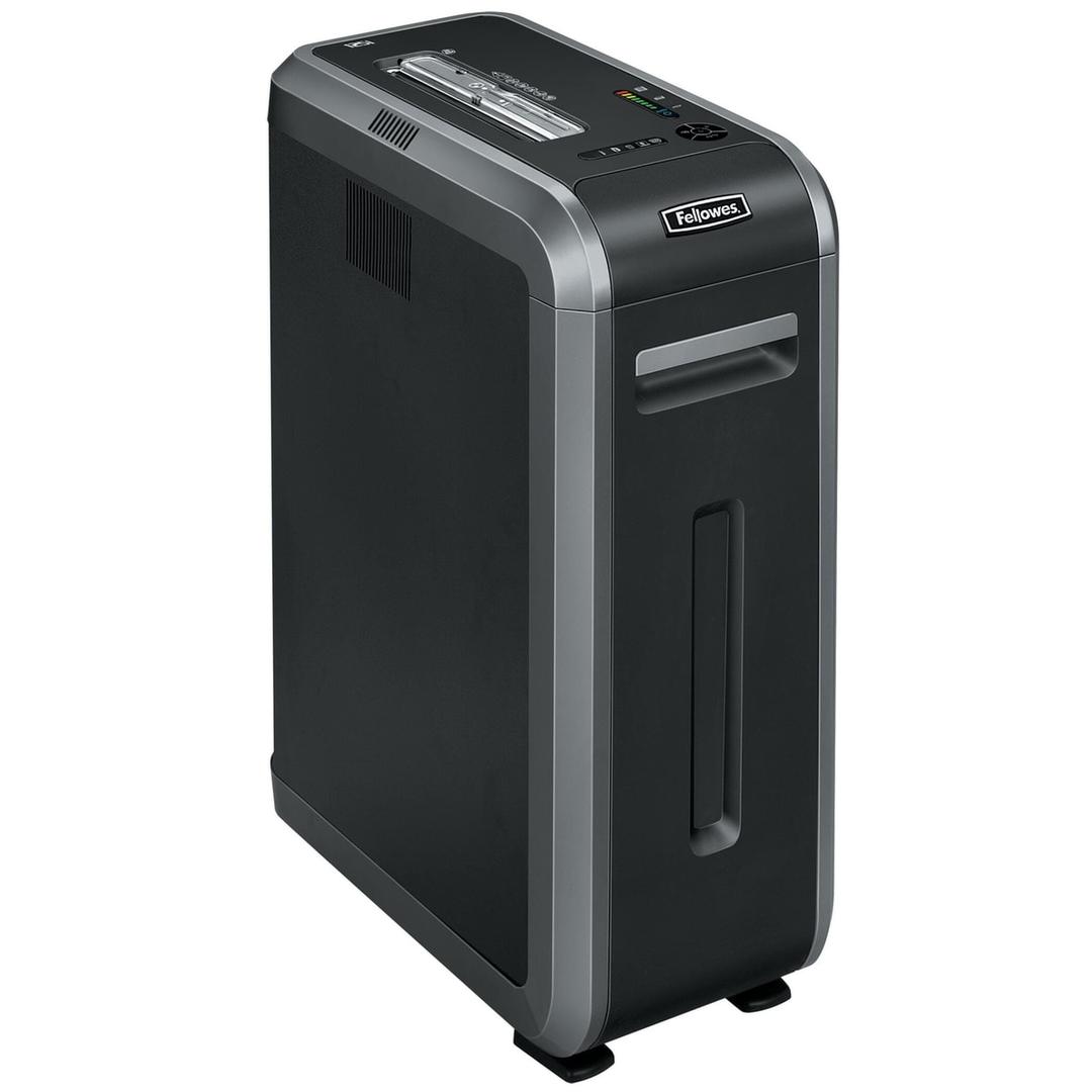 Destructeur de documents P2 Coupe droite Powershred 125i 5,8 mm FELLOWES - Destructeur de documents Fellowes Powershred 125i vu de trois quarts droit