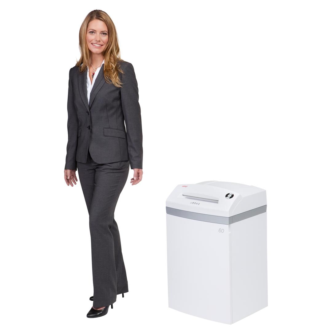 Destructeur de documents P2 Coupe droite 60 SC2 PRO 3,8 mm INTIMUS — Comparateur taille humaine