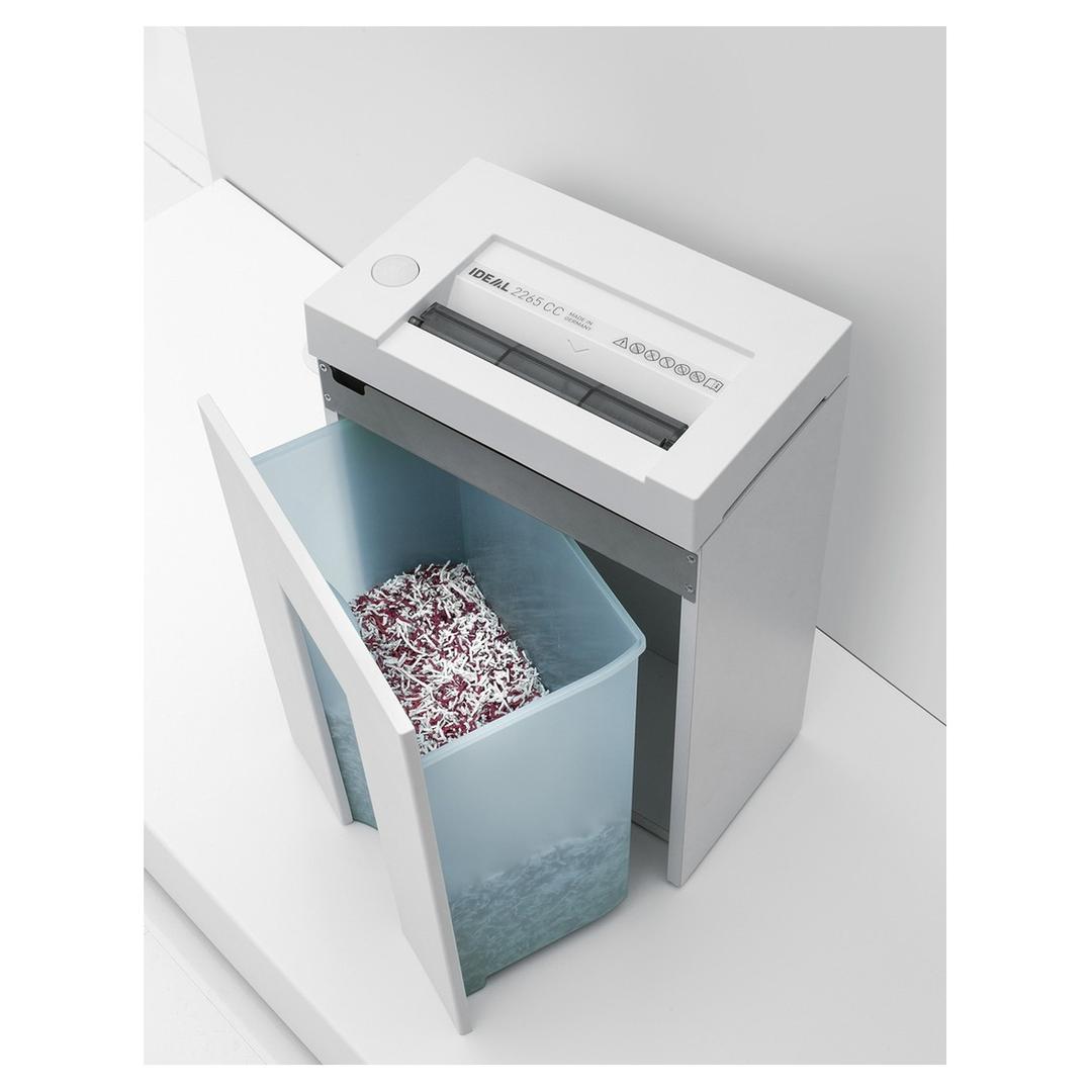Destructeur de documents P3 Coupe croisée 2265 C/C 3 x 25 mm IDEAL — Bac collecteur ouvert