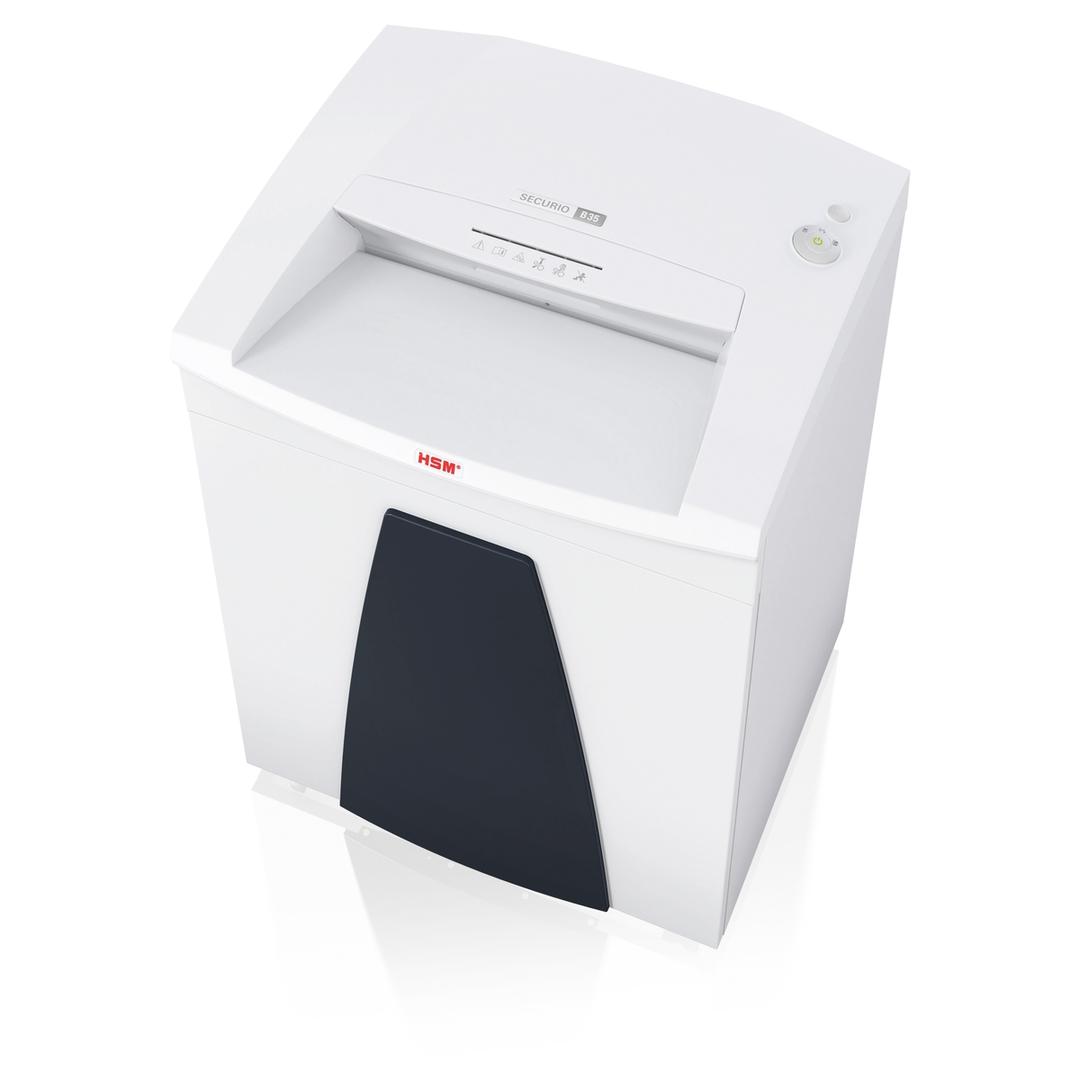 Destructeur de documents confidentiels P4 Coupe croisée B35 Securio 4,5 x 30 mm HSM — Vue de dessus