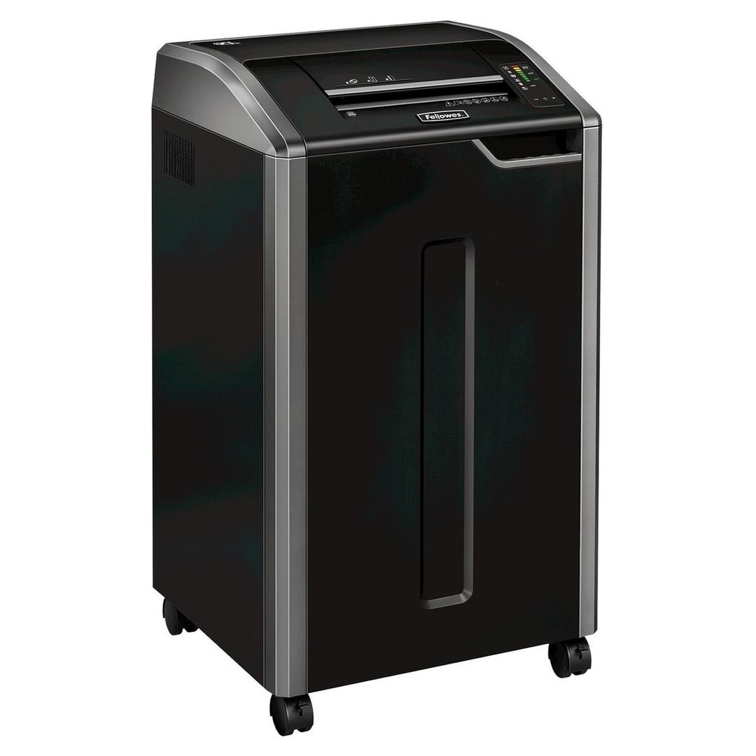 Destructeur de documents confidentiels P4 Coupe croisée Powershred 425Ci 4 x 30 mm avec huileur automatique FELLOWES — Vue de droite