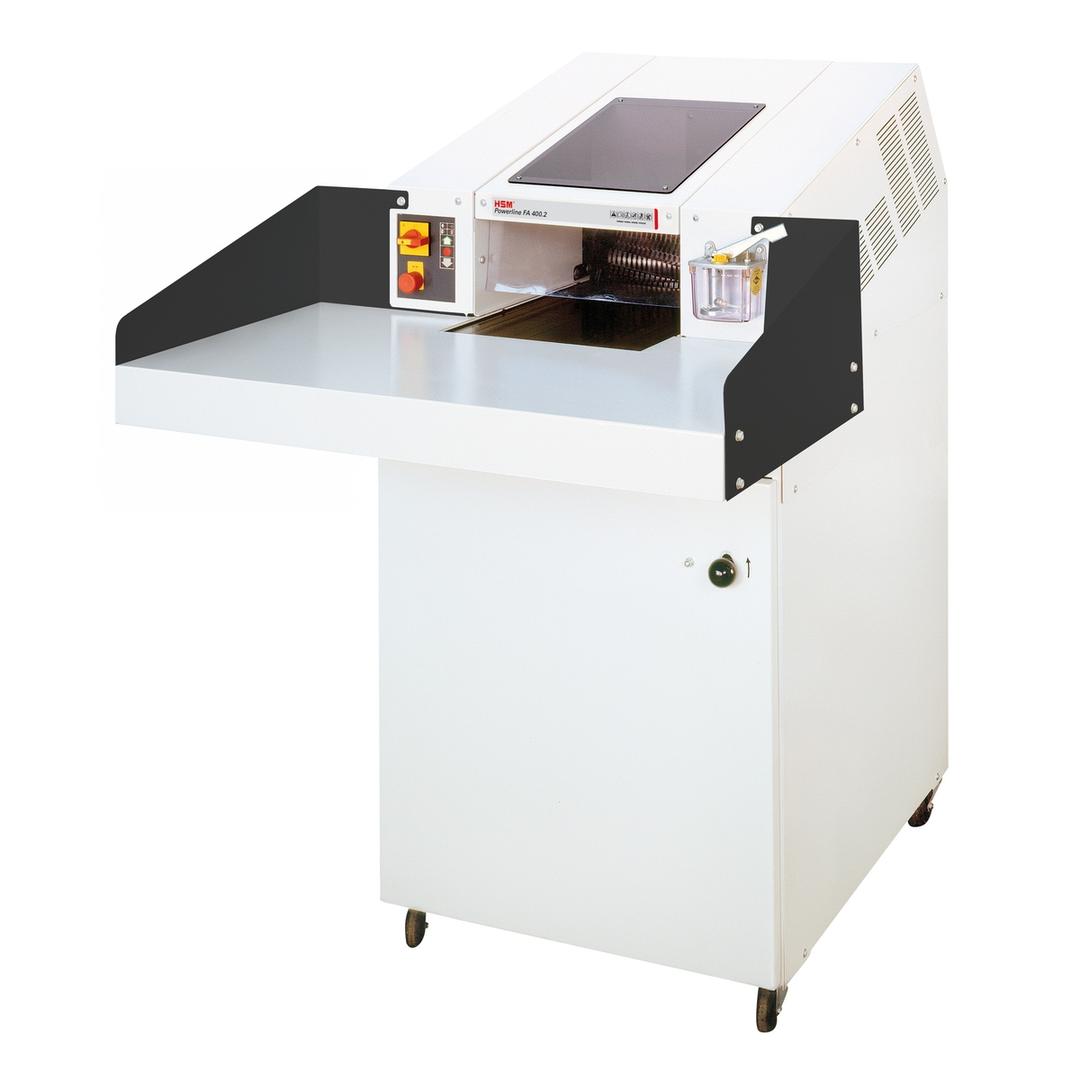 Destructeur de documents confidentiels P4 Coupe croisée Forte capacité FA 400.2 Powerline 3.9 x 40 mm HSM — Base