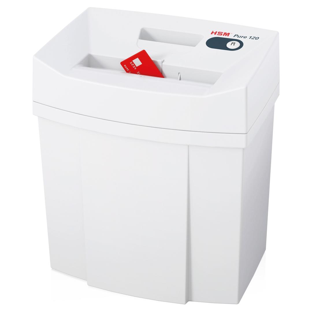 Destructeur de documents P2 Coupe droite 120 Pure 3,9 mm HSM — Insertion carte de crédit