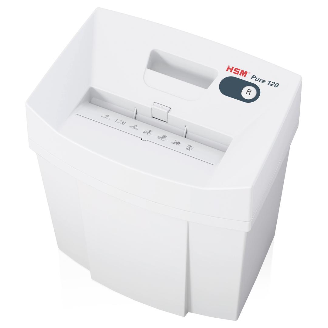 Destructeur de documents P2 Coupe droite 120 Pure 3,9 mm HSM — Vue de dessus