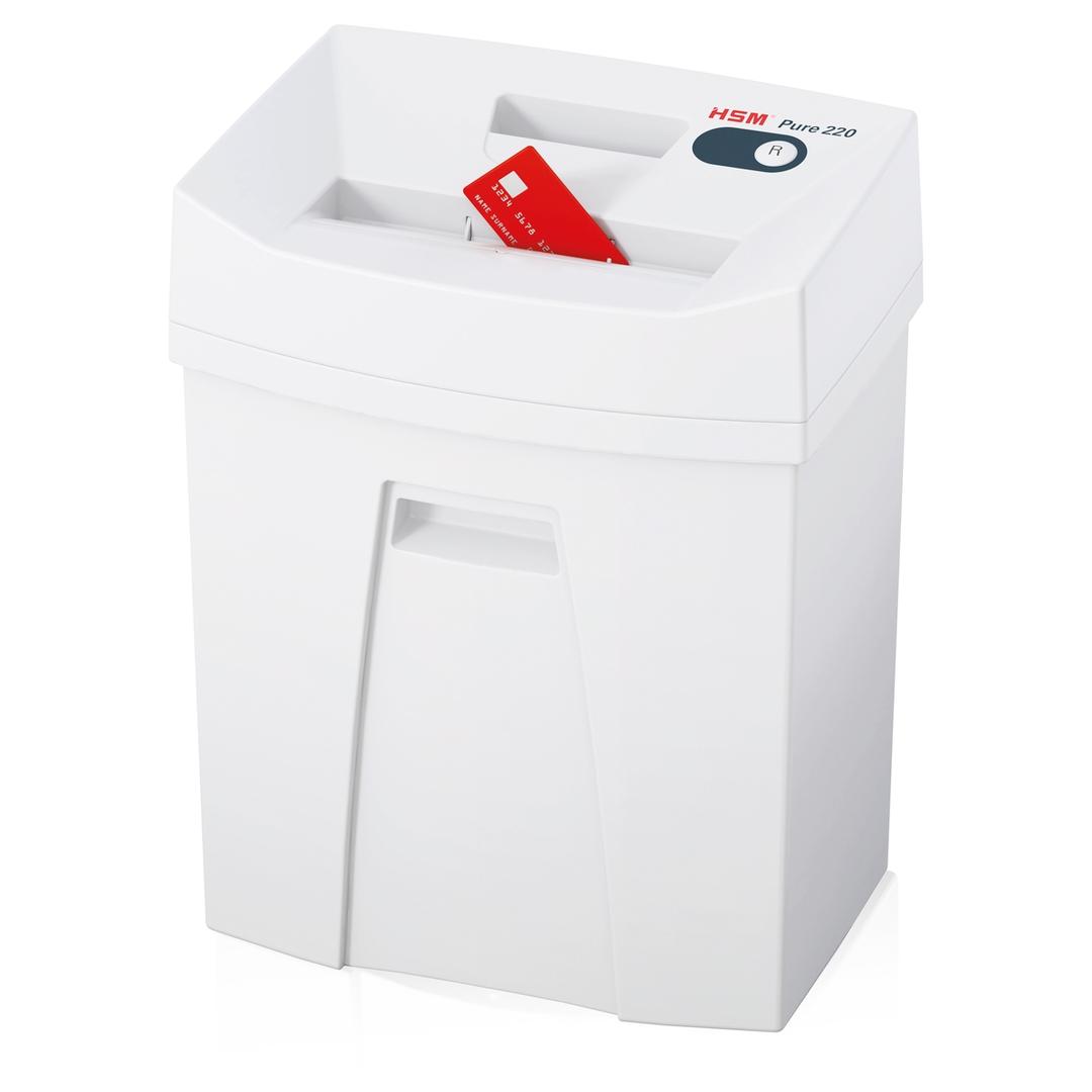 Destructeur de documents P2 Coupe droite 220 Pure 3,9 mm HSM — Insertion carte de crédit