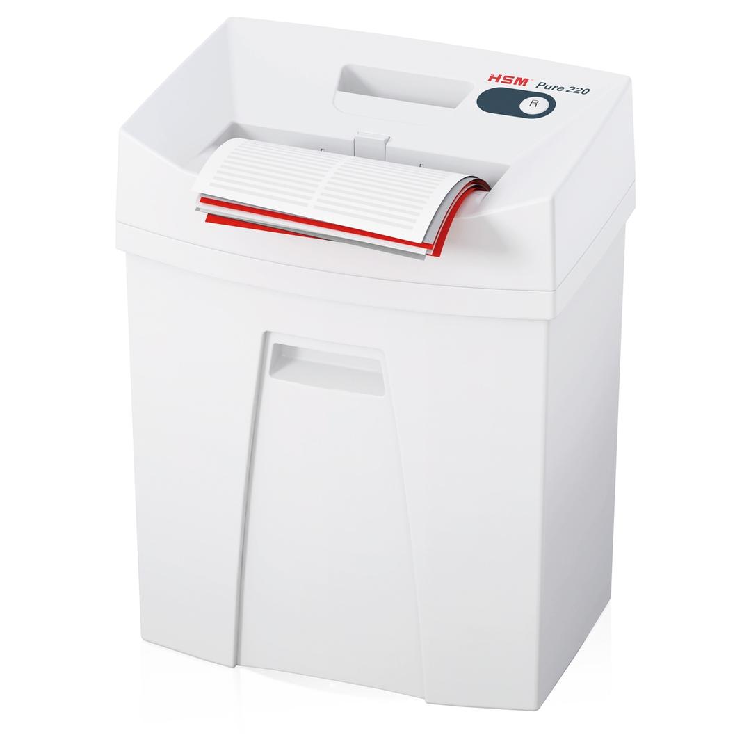 Destructeur de documents confidentiels P4 Coupe croisée 220 Pure 4 x 25 mm HSM — Insertion papier