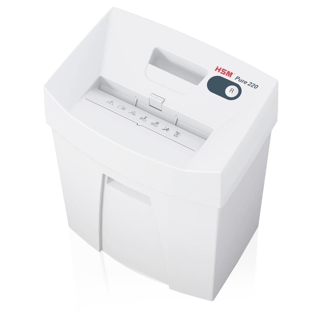 Destructeur de documents confidentiels P4 Coupe croisée 220 Pure 4 x 25 mm HSM — Vue de dessus