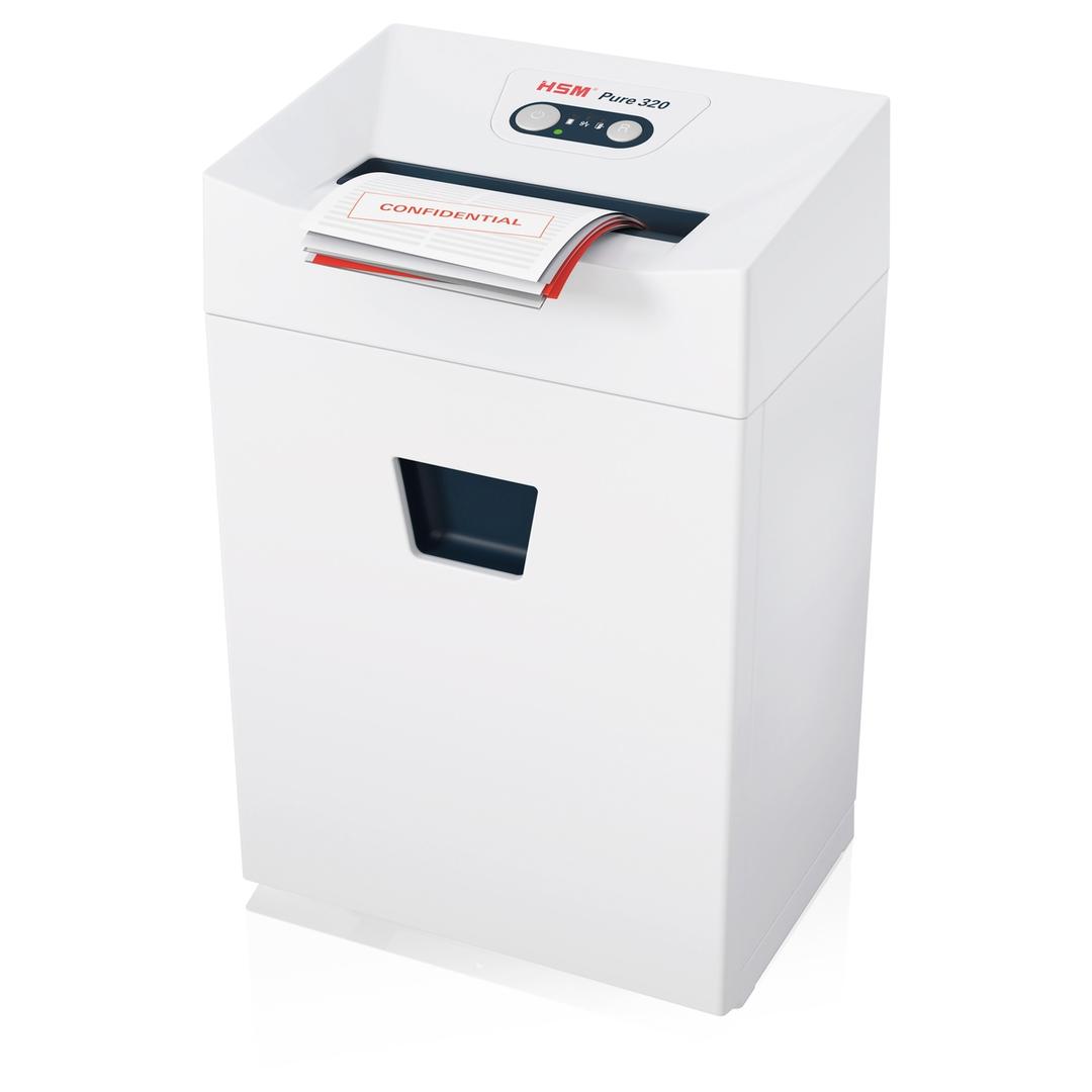 Destructeur de documents P2 Coupe droite 320 Pure 3,9 mm HSM — Insertion papier