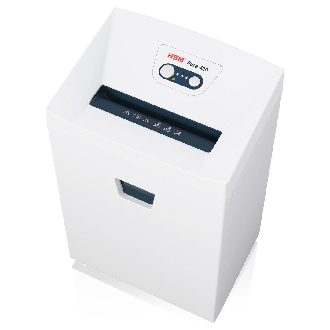 Destructeur de documents P2 Coupe droite 420 Pure 5,8 mm HSM — Vue de dessus