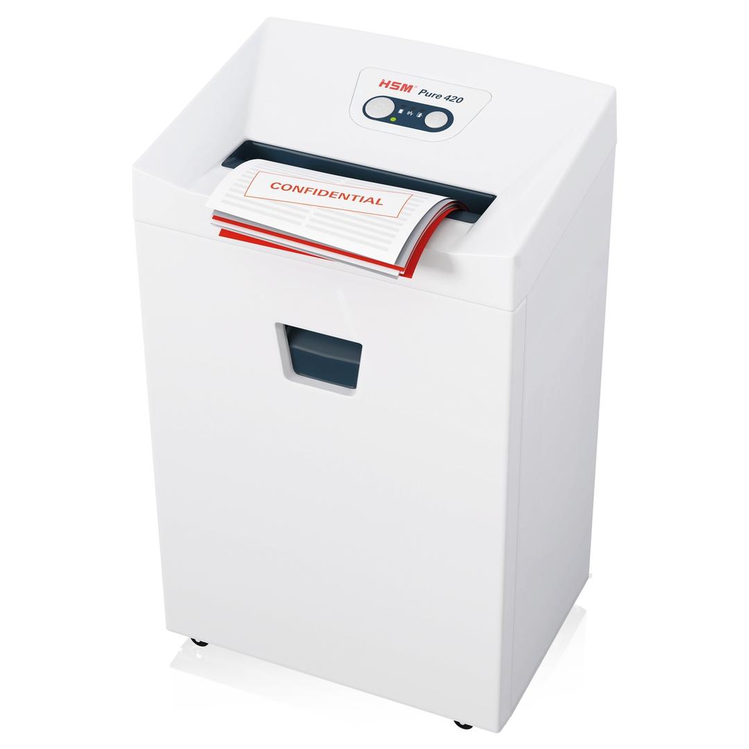 Destructeur de documents confidentiels P4 Coupe croisée 420 Pure 4,5 x 30 mm HSM — Insertion papier