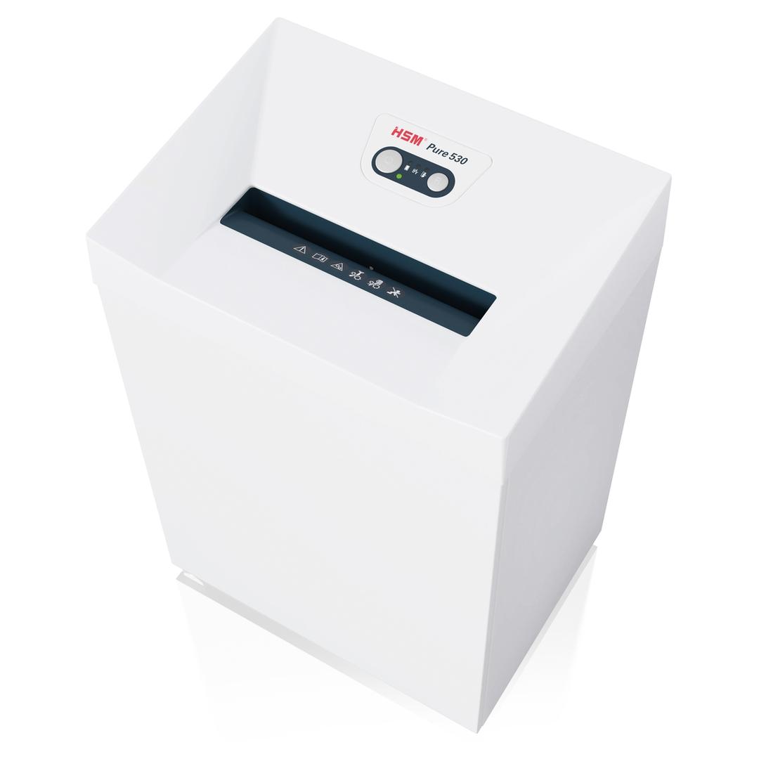 Destructeur de documents P2 Coupe droite 530 Pure 5,8 mm HSM — Vue de dessus