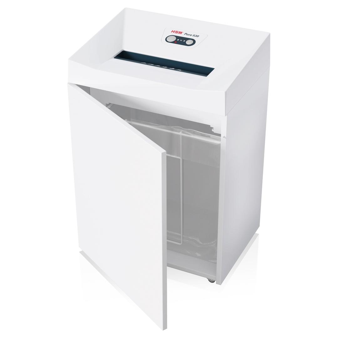 Destructeur de documents très confidentiels P5 Coupe croisée 530 Pure 1,9 x 15 mm HSM — Bac collecteur ouvert