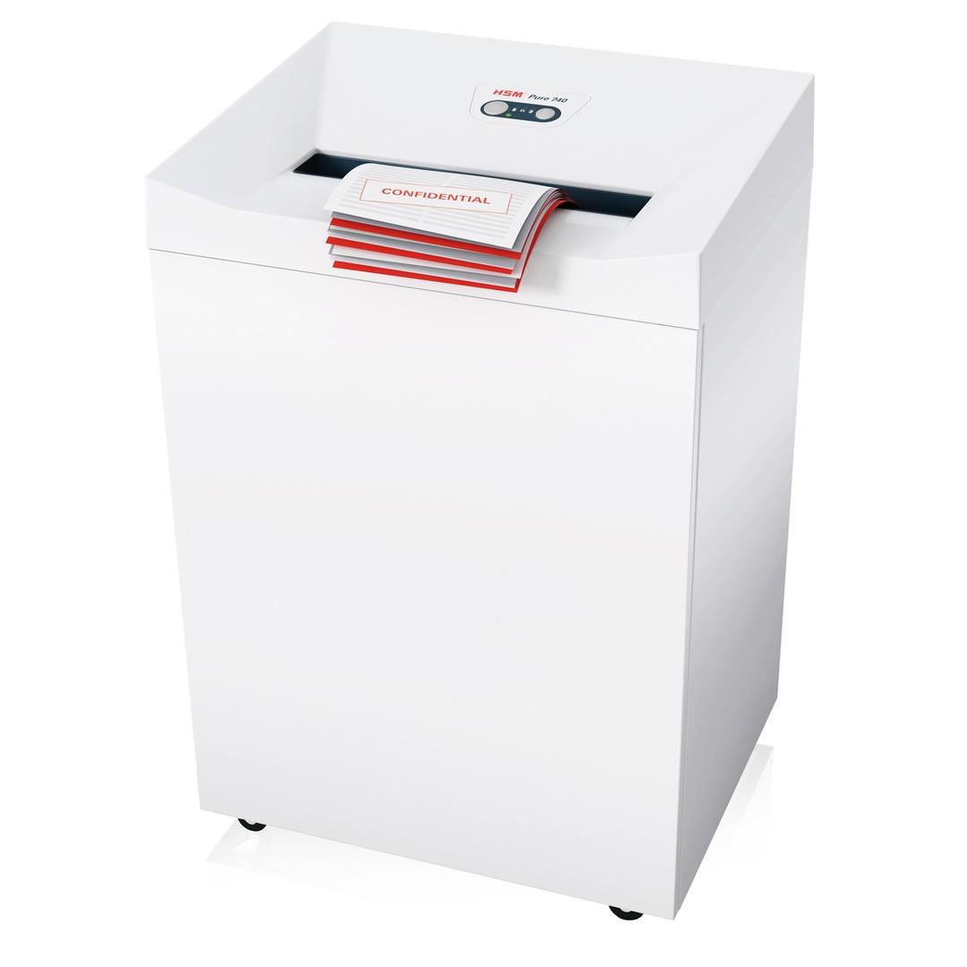 Destructeur de documents P2 Coupe droite 740 Pure 5,8 mm HSM — Insertion papier