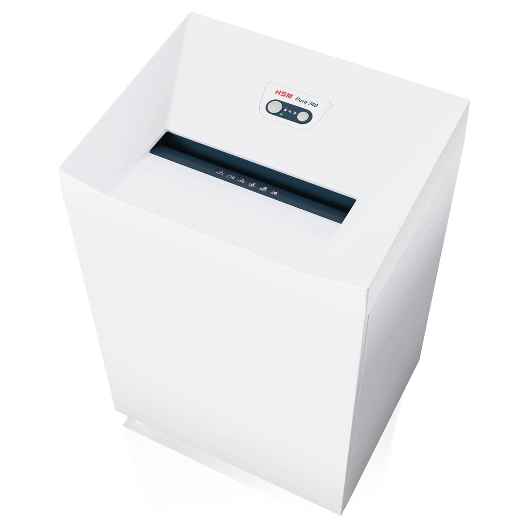 Destructeur de documents P2 Coupe droite 740 Pure 5,8 mm HSM — Vue de dessus