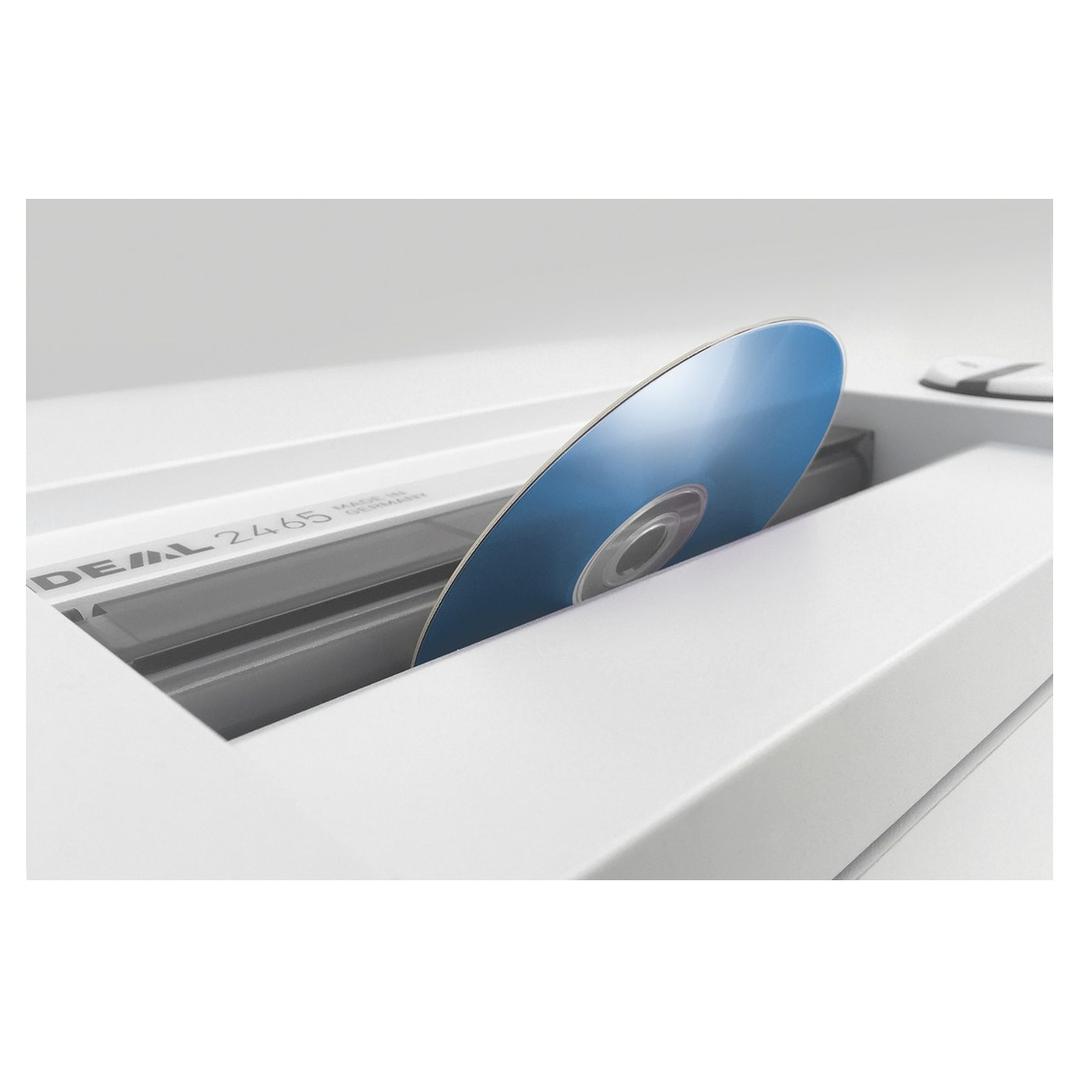 Destructeur de documents très confidentiels P5 Coupe croisée 2465 C/C 2 x 15 mm IDEAL — Insertion cd