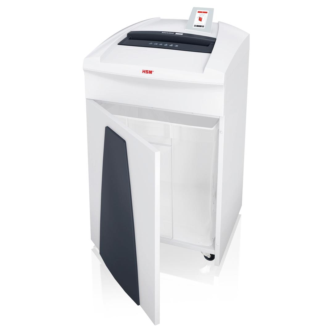 Destructeur de documents P2 Coupe droite Forte capacité P36i Securio 5,8 mm HSM — Collecteur ouvert