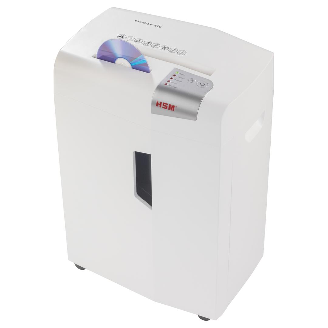 Destructeur de documents confidentiels P4 Coupe croisée X15 Shredstar 4 x 37 mm HSM — Incertion cd