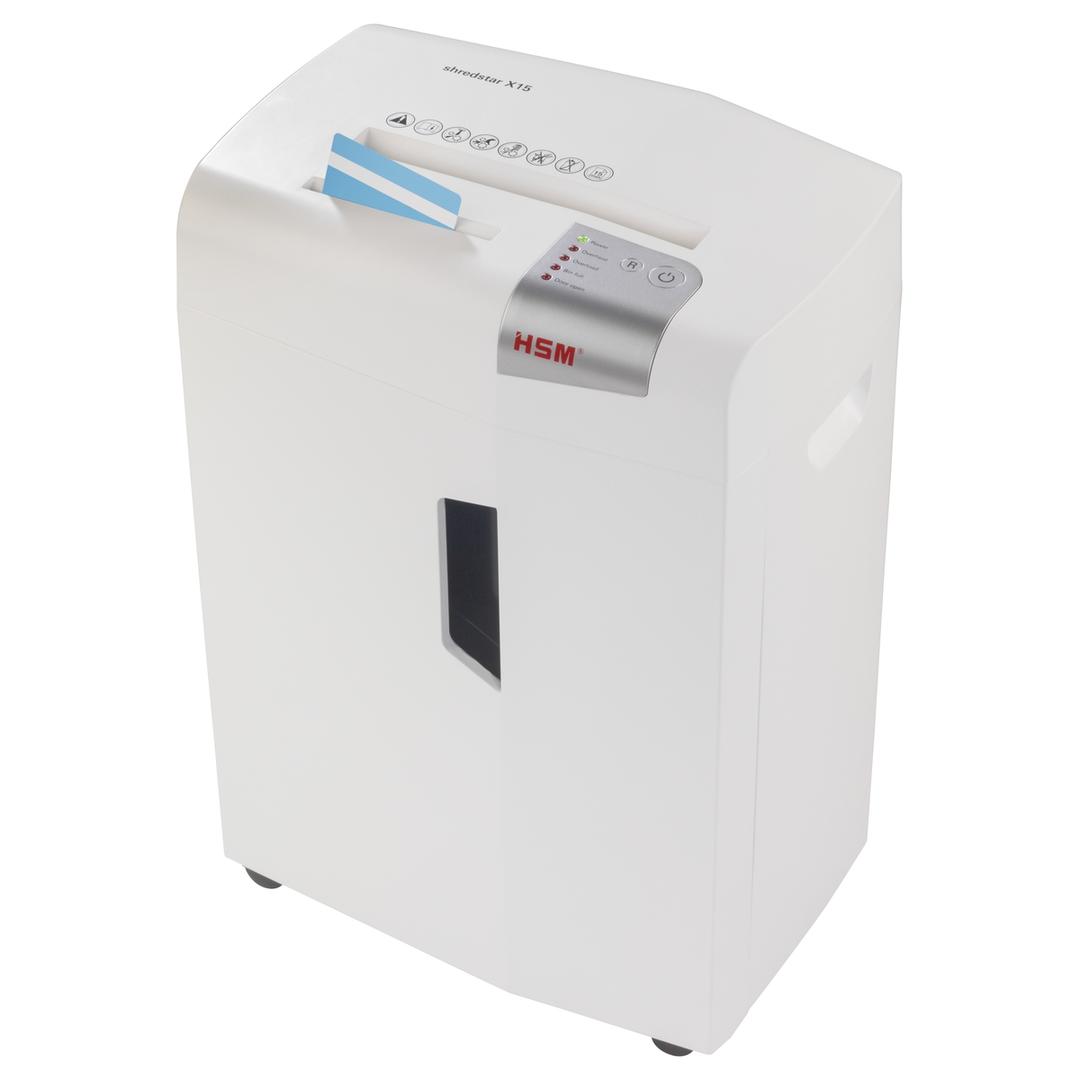 Destructeur de documents confidentiels P4 Coupe croisée X15 Shredstar 4 x 37 mm HSM — Insertion carte de crédit