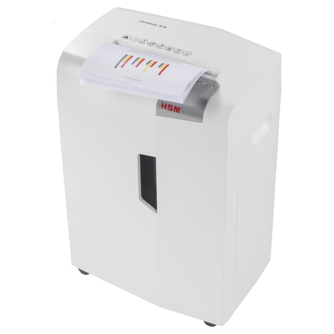 Destructeur de documents confidentiels P4 Coupe croisée X15 Shredstar 4 x 37 mm HSM — Insertion papier