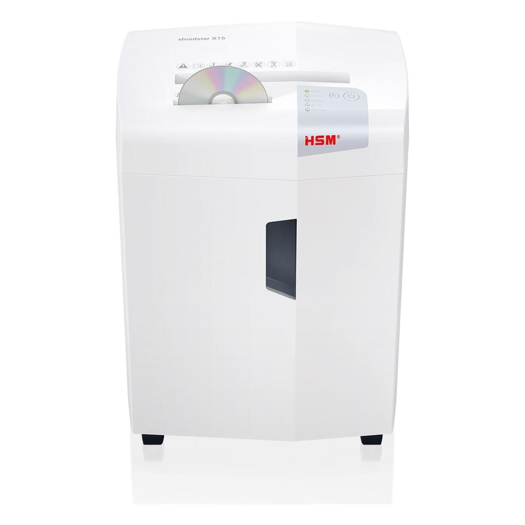 Destructeur de documents confidentiels P4 Coupe croisée X15 Shredstar 4 x 37 mm HSM - Destructeur de documents HSM shredstar X15, CD engagé dans le bloc de coupe séparé