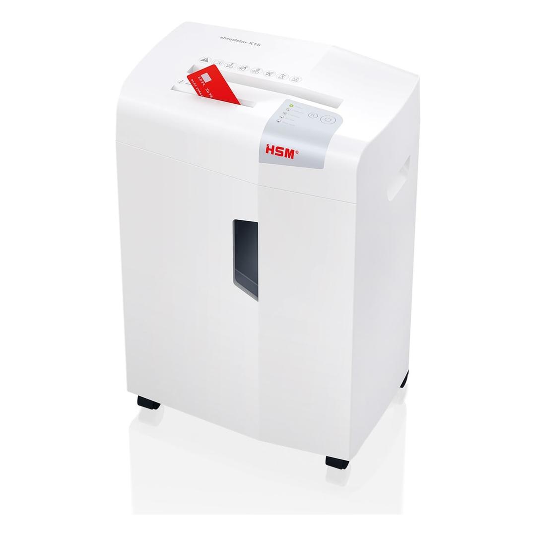 Destructeur de documents confidentiels P4 Coupe croisée X15 Shredstar 4 x 37 mm HSM - Destructeur de documents HSM shredstar X15, carte de crédit engagée dans le bloc de coupe séparé