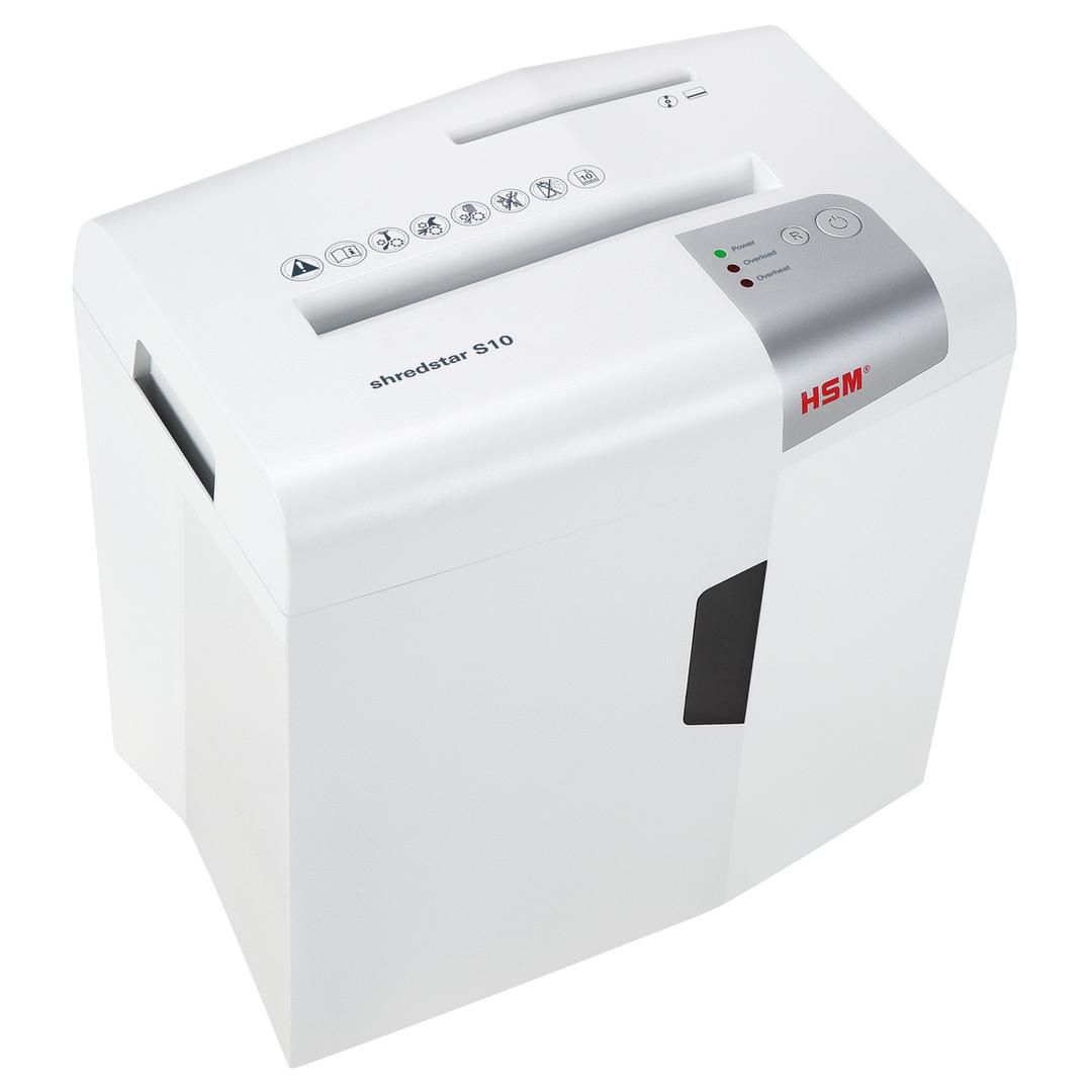 Destructeur de documents P2 Coupe droite S10 Shredstar 6 mm HSM — Vue de dessus