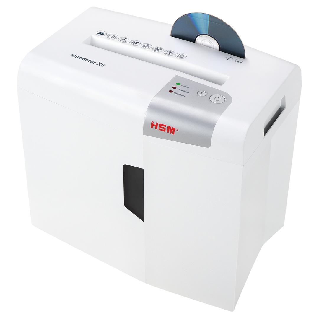 Destructeur de documents confidentiels P4 Coupe croisée X5 Shredstar 4,5 x 30 mm HSM — Insertion cd