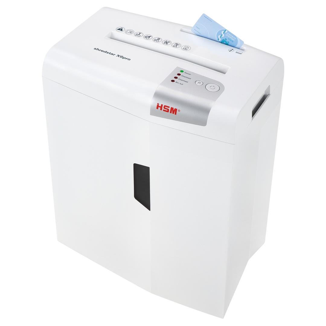 Destructeur de documents très confidentiels P5 Coupe croisée X6pro Shredstar 2 x 15 mm HSM — Insertion carte de crédit