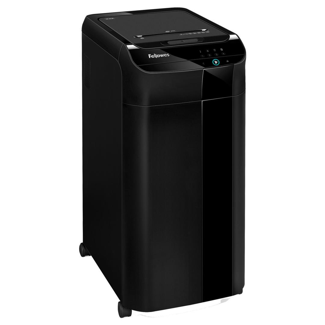 Destructeur de documents confidentiels P4 Coupe croisée Insertion papier automatique AutoMax 350C 4 x 38 mm avec insertion papier automatique FELLOWES — Vue de droite