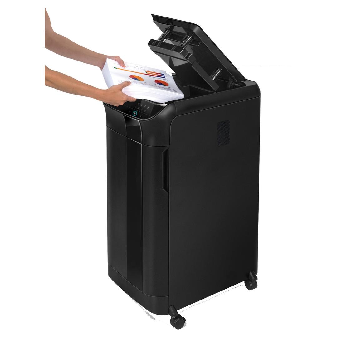 Destructeur de documents confidentiels P4 Coupe croisée Insertion papier automatique AutoMax 550C 4 x 38 mm avec insertion papier automatique FELLOWES — Insertion papier automatique