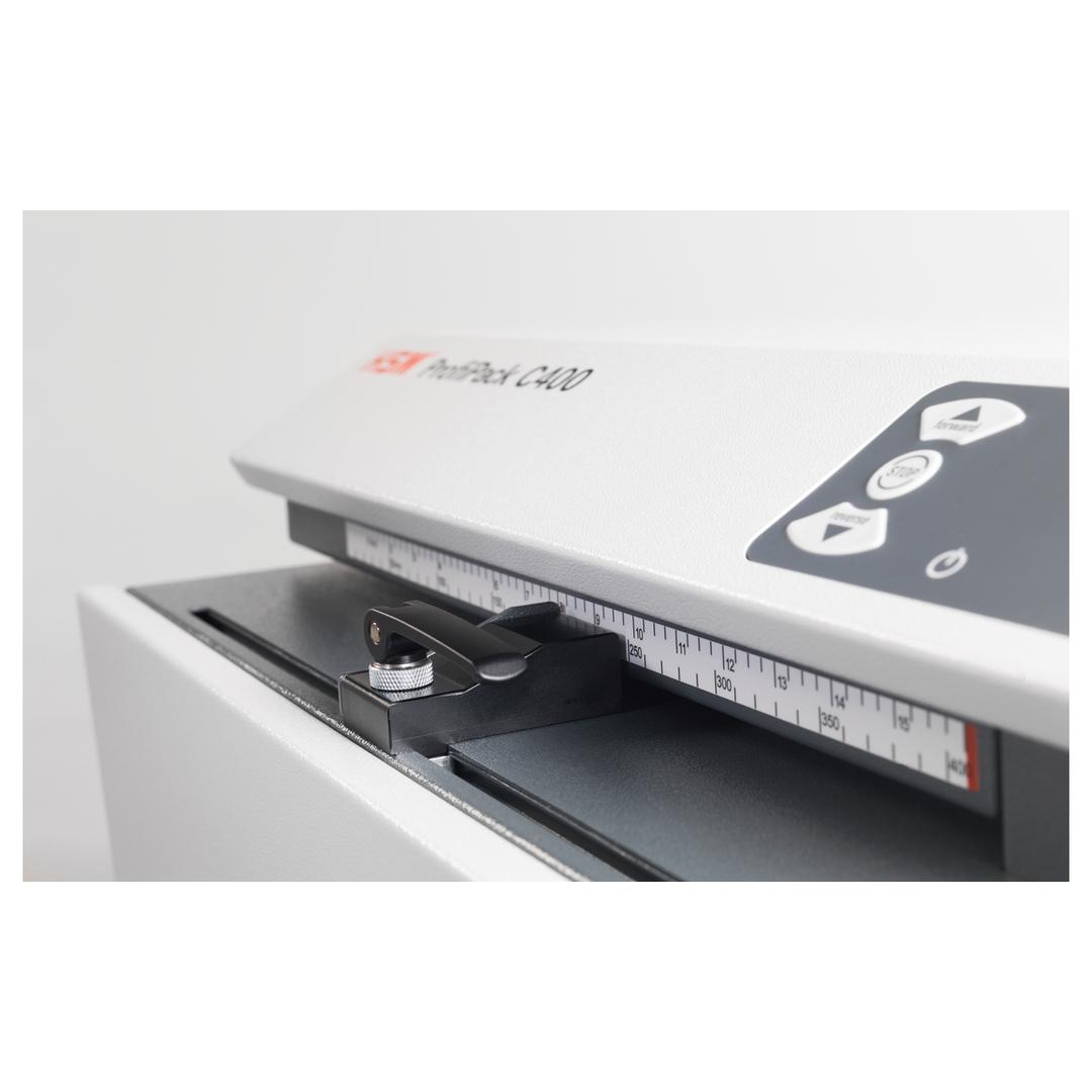 Matelasseur de cartons pour calage ProfiPack C400 HSM — Réglage butée bis