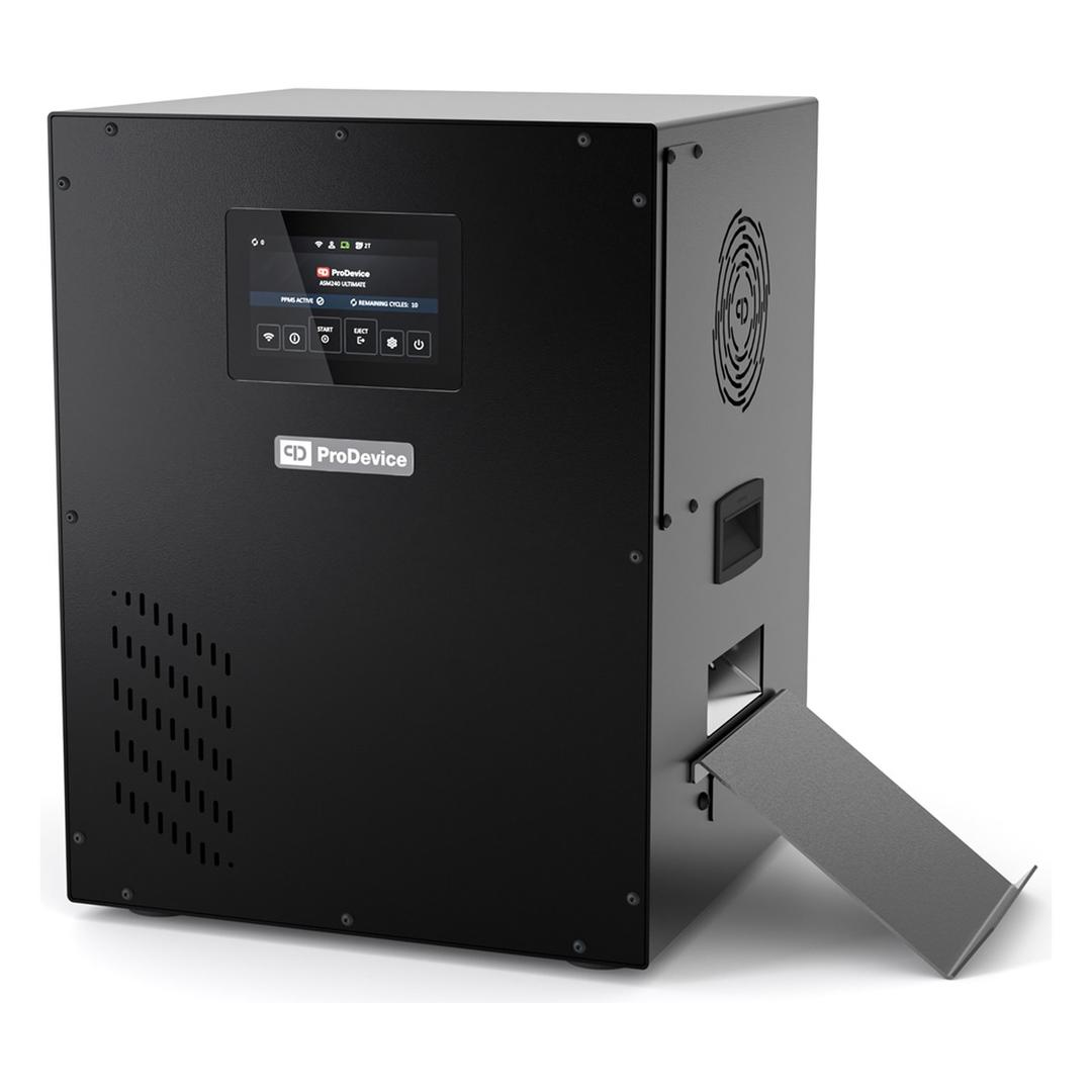 Démagnétiseur de disques durs 2 Tesla (20 000 Gauss) ASM240 (2T) Degausser PRODEVICE - Démagnétiseur PRODEVICE ASM240 Basic avec son écran tactile en façade et son toboggan de sortie