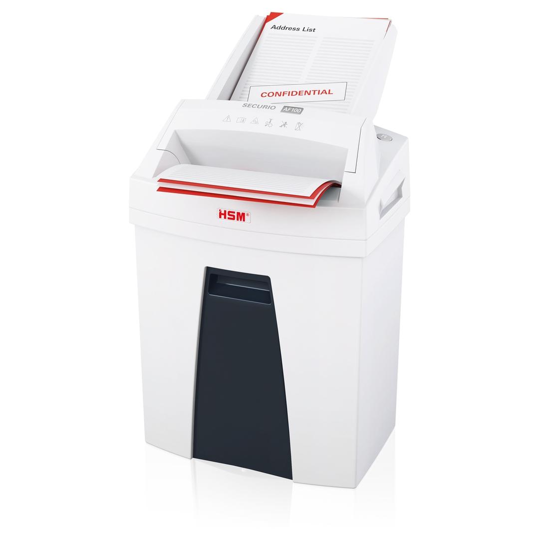 Destructeur de documents confidentiels P4 Coupe croisée Insertion papier automatique AF100 Securio AutoFeed 4 x 25 mm avec insertion papier automatique HSM — Insertion autofeed