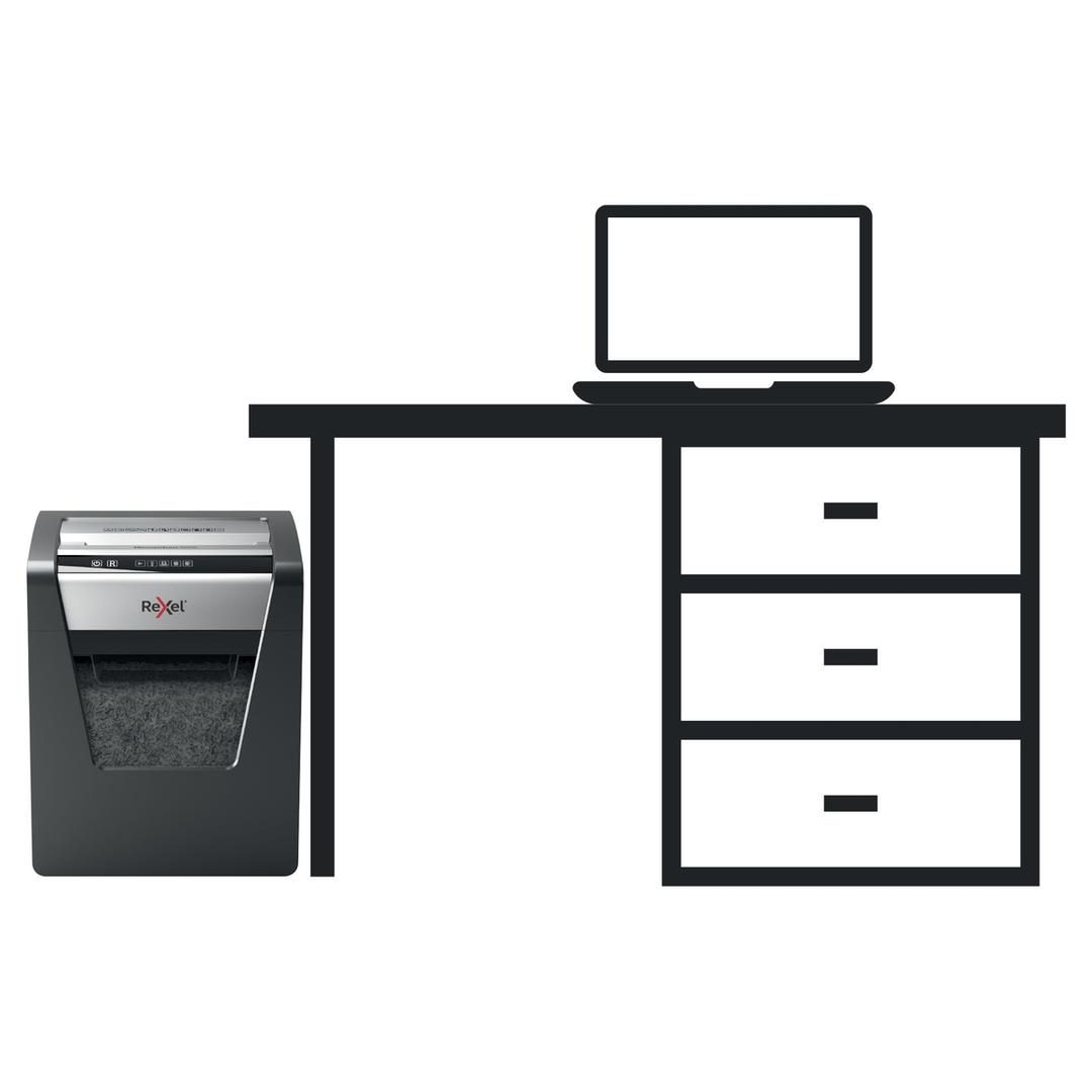 Destructeur de documents très confidentiels P5 Coupe croisée Momentum M510 2 x 15 mm REXEL — Comparateur taille réelle