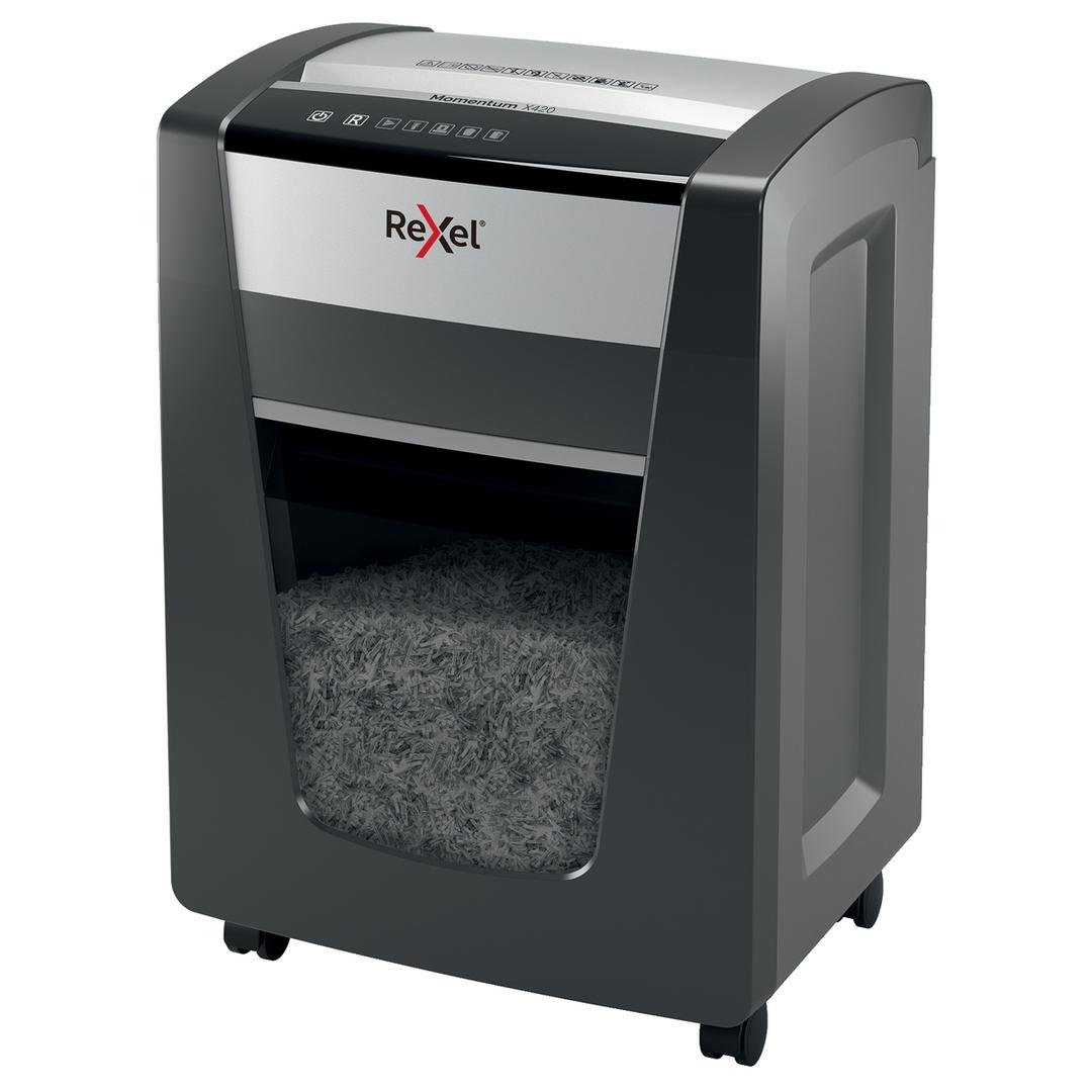 Destructeur de documents confidentiels P4 Coupe croisée Momentum X420 4 x 40 mm REXEL — Base