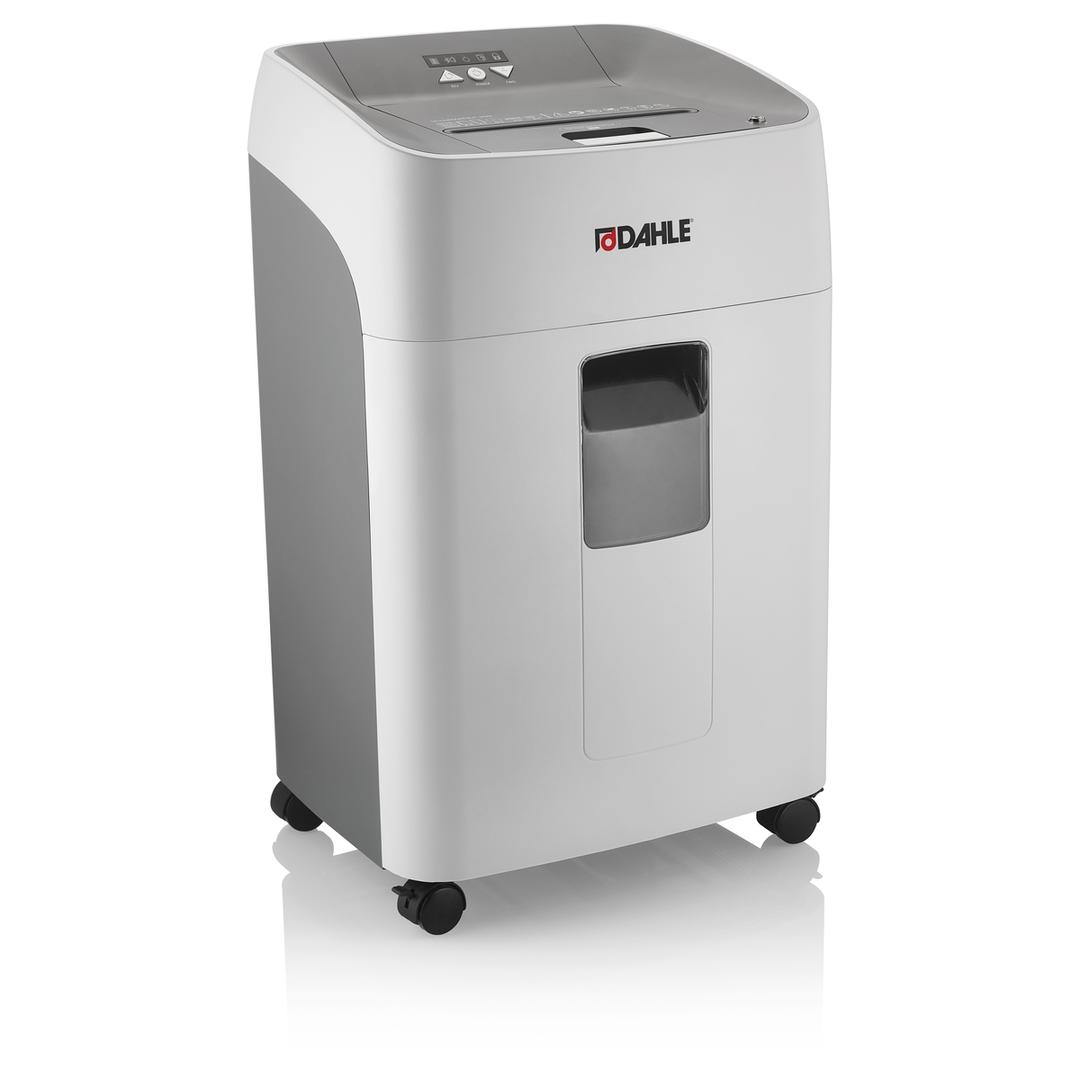 Destructeur de documents confidentiels P4 Coupe croisée Insertion papier automatique ShredMATIC 300 P-4 4 x 15 mm avec insertion papier automatique DAHLE — Vue de droite