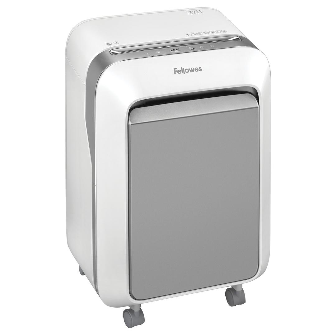 Destructeur de documents très confidentiels P5 Coupe croisée Powershred LX211 2 x 12 mm blanc FELLOWES — Vue de droite