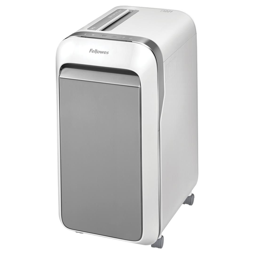 Destructeur de documents très confidentiels P5 Coupe croisée Powershred LX221 2 x 12 mm Blanc FELLOWES — Base