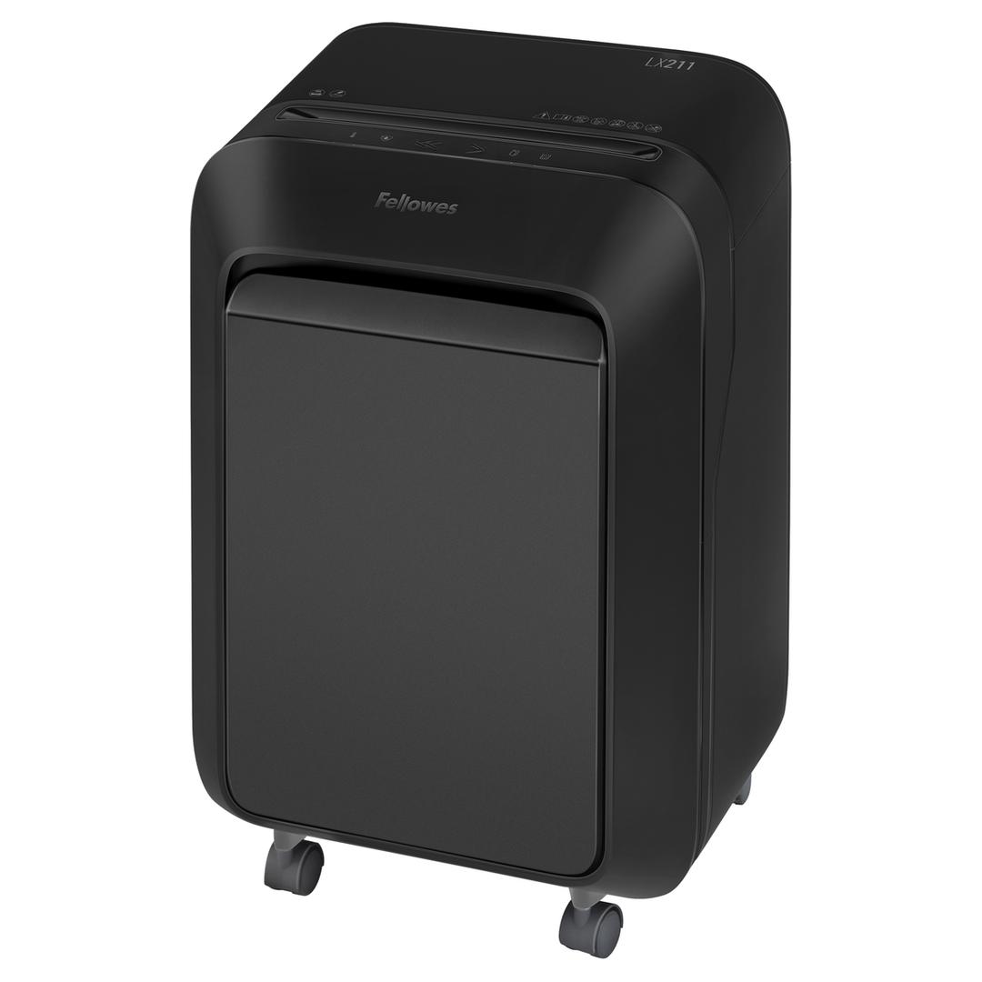 Destructeur de documents très confidentiels P5 Coupe croisée Powershred LX211 2 x 12 mm noir FELLOWES — Base