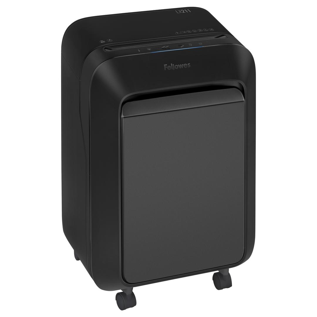 Destructeur de documents très confidentiels P5 Coupe croisée Powershred LX211 2 x 12 mm noir FELLOWES — Vue de droite